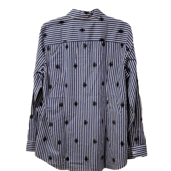 Nwt Orvis Button Up/Down Embroidered Striped Classic Women's Shirt Size 14 - Picture 2 of 10